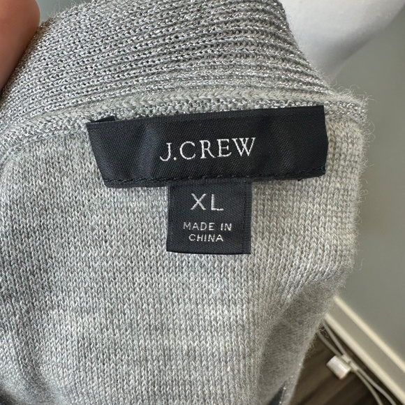 J. Crew Marino Wool Blend Metallic Cropped Cardigan Sweater size XL - Picture 6 of 7